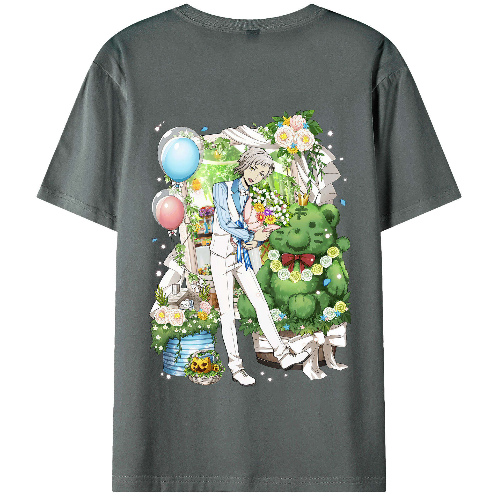 （画像用） 文豪ストレイドッグス Bungo Stray Dogs 綿100％半袖Tシャツ（背面プリント）